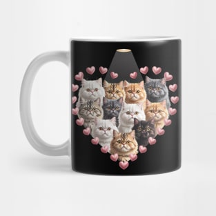 Valentine's Day British Longhair cat Heart Mug
